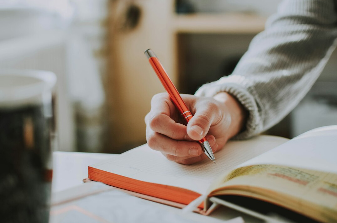 person reading diary